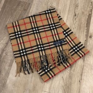 Burberry Cashmere Check Scarf Camel